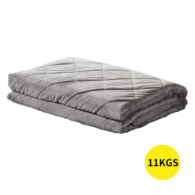 DreamZ 11KG Adults Size Anti Anxiety Weighted Blanket Gravity Blankets Grey Payday Deals