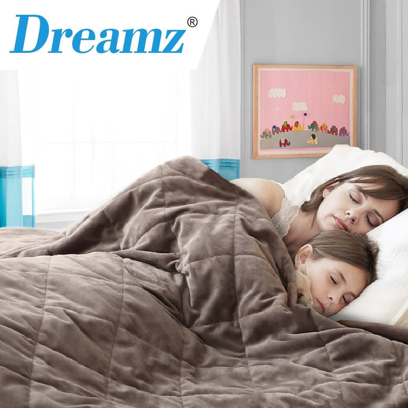 DreamZ 11KG Adults Size Anti Anxiety Weighted Blanket Gravity Blankets Mink Payday Deals