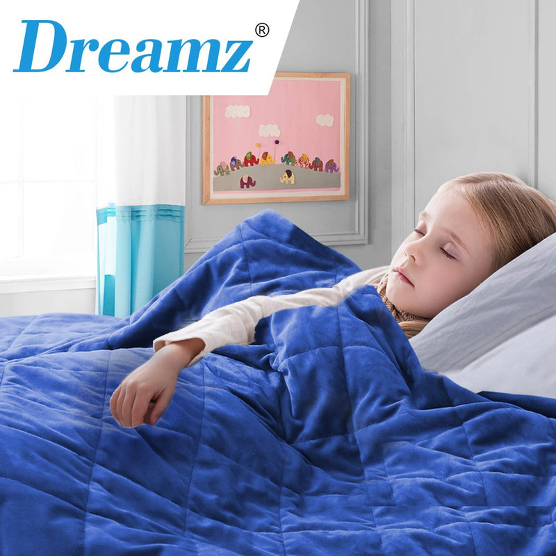 DreamZ 2KG Kids Anti Anxiety Weighted Blanket Gravity Blankets Blue Colour Payday Deals