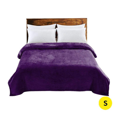 DreamZ 320GSM 220x160cm Ultra Soft Mink Blanket Warm Throw in Aubergine Colour Payday Deals