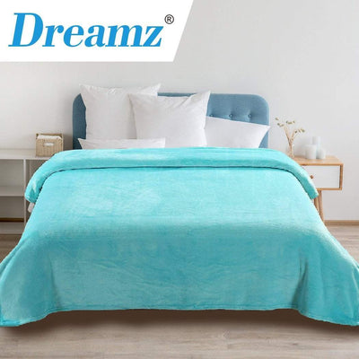 DreamZ 320GSM 220x160cm Ultra Soft Mink Blanket Warm Throw in Teal Colour Payday Deals