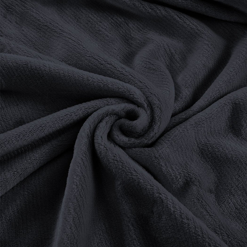 DreamZ 320GSM 220x240cm Ultra Soft Mink Blanket Warm Throw in Dark Grey Colour Payday Deals