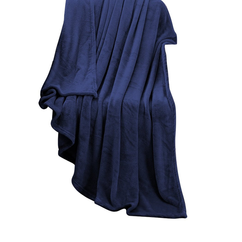 DreamZ 320GSM 220x240cm Ultra Soft Mink Blanket Warm Throw in Navy Colour Payday Deals