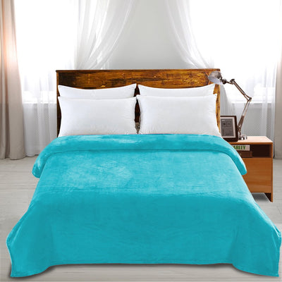 DreamZ 320GSM 220x240cm Ultra Soft Mink Blanket Warm Throw in Teal Colour Payday Deals