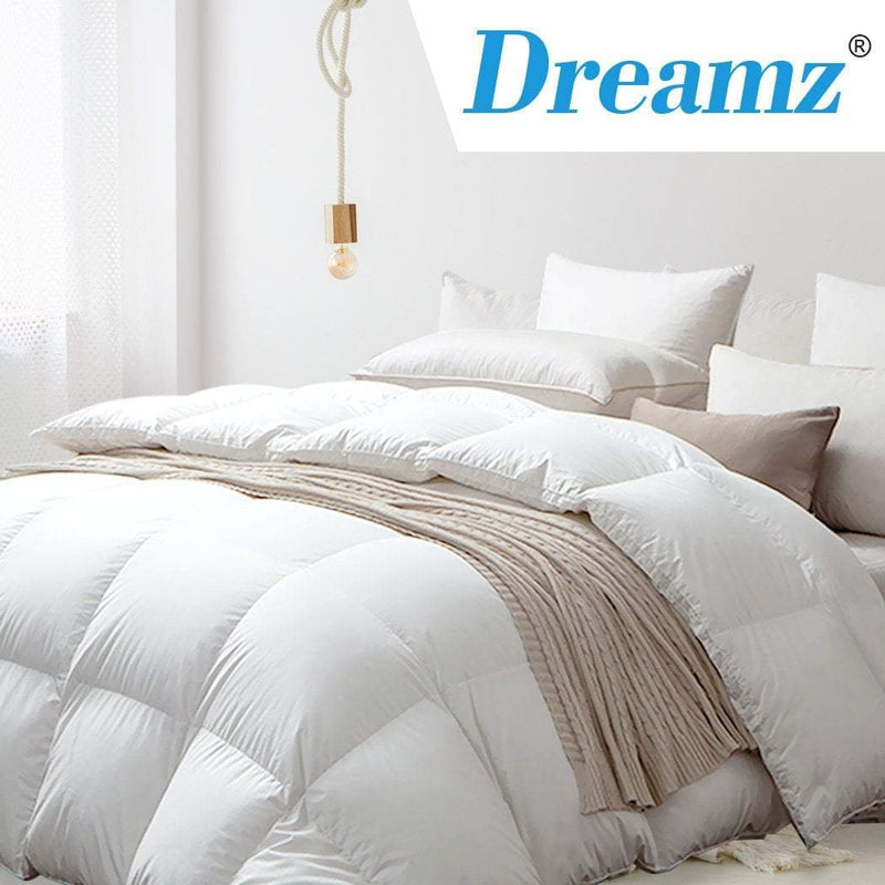 DreamZ 500GSM All Season Goose Down Feather Filling Duvet in King Single Size Payday Deals