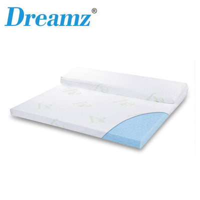 DreamZ 5cm Thickness Cool Gel Memory Foam Mattress Topper Bamboo Fabric Single Payday Deals