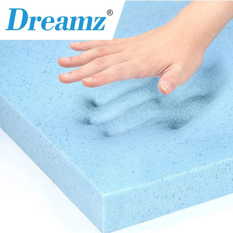 DreamZ 5cm Thickness Cool Gel Memory Foam Mattress Topper Bamboo Fabric Single Payday Deals