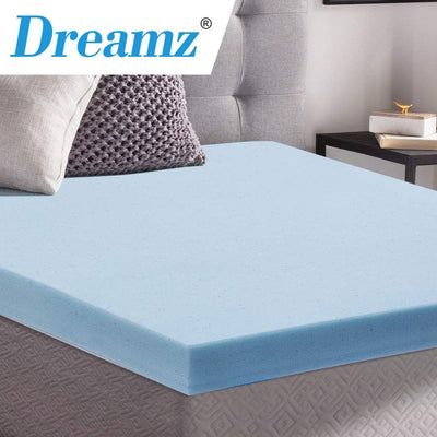 DreamZ 5cm Thickness Cool Gel Memory Foam Mattress Topper Bamboo Fabric Single Payday Deals