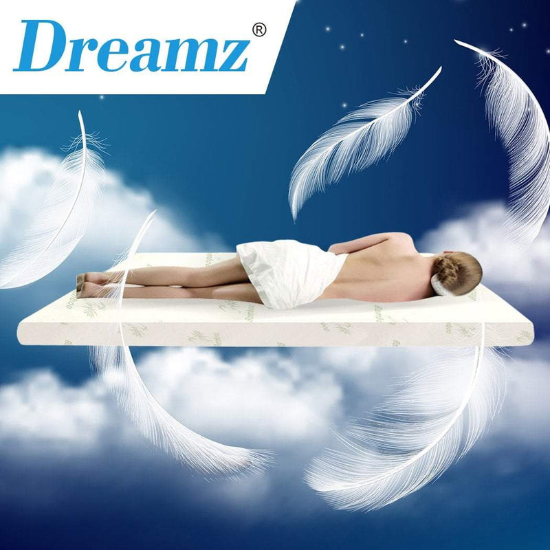 DreamZ 5cm Thickness Cool Gel Memory Foam Mattress Topper Bamboo Fabric Single Payday Deals