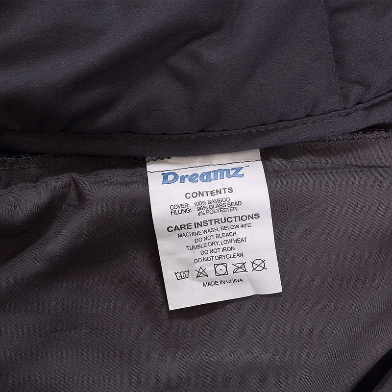 DreamZ 5KG Weighted Blanket Promote Deep Sleep Anti Anxiety Single Dark Grey Payday Deals