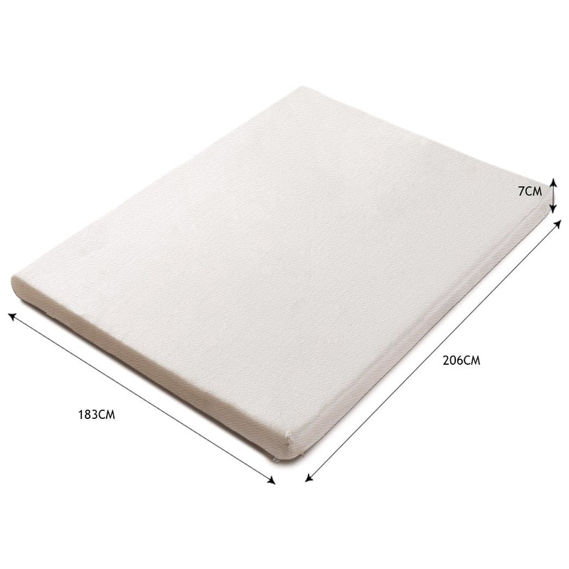 DreamZ 7cm Memory Foam Bed Mattress Topper Polyester Underlay Cover King Payday Deals