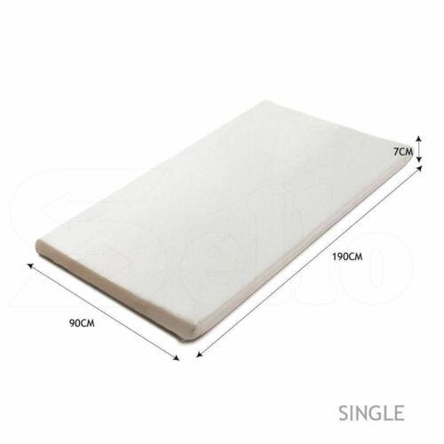 DreamZ 7cm Memory Foam Bed Mattress Topper Polyester Underlay Cover Single Payday Deals