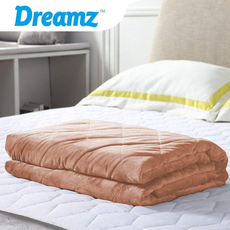 DreamZ 7KG Anti Anxiety Weighted Blanket Gravity Blankets Dusty Pink Colour Payday Deals