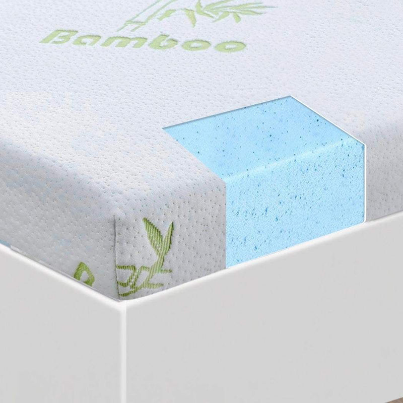 DreamZ 8cm Thickness Cool Gel Memory Foam Mattress Topper Bamboo Fabric Double