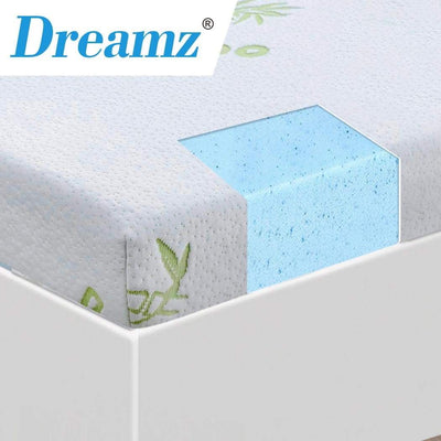 DreamZ 8cm Thickness Cool Gel Memory Foam Mattress Topper Bamboo Fabric Single Payday Deals