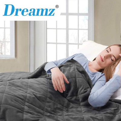 DreamZ 9KG Adults Size Anti Anxiety Weighted Blanket Gravity Blankets Grey Payday Deals
