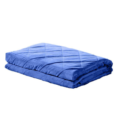 DreamZ 9KG Adults Size Anti Anxiety Weighted Blanket Gravity Blankets Royal Blue Payday Deals