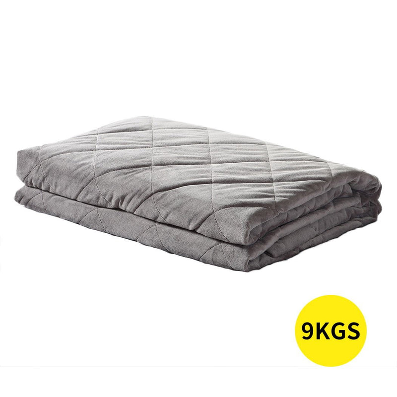 DreamZ 9KG Anti Anxiety Weighted Blanket Gravity Blankets Grey Colour Payday Deals