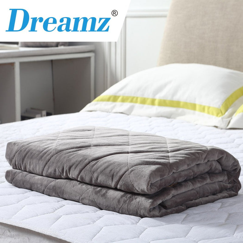 DreamZ 9KG Anti Anxiety Weighted Blanket Gravity Blankets Grey Colour Payday Deals