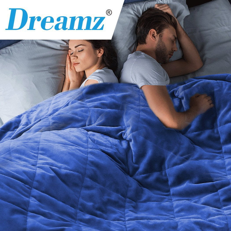 DreamZ 9KG Anti Anxiety Weighted Blanket Gravity Blankets Royal Blue Colour Payday Deals