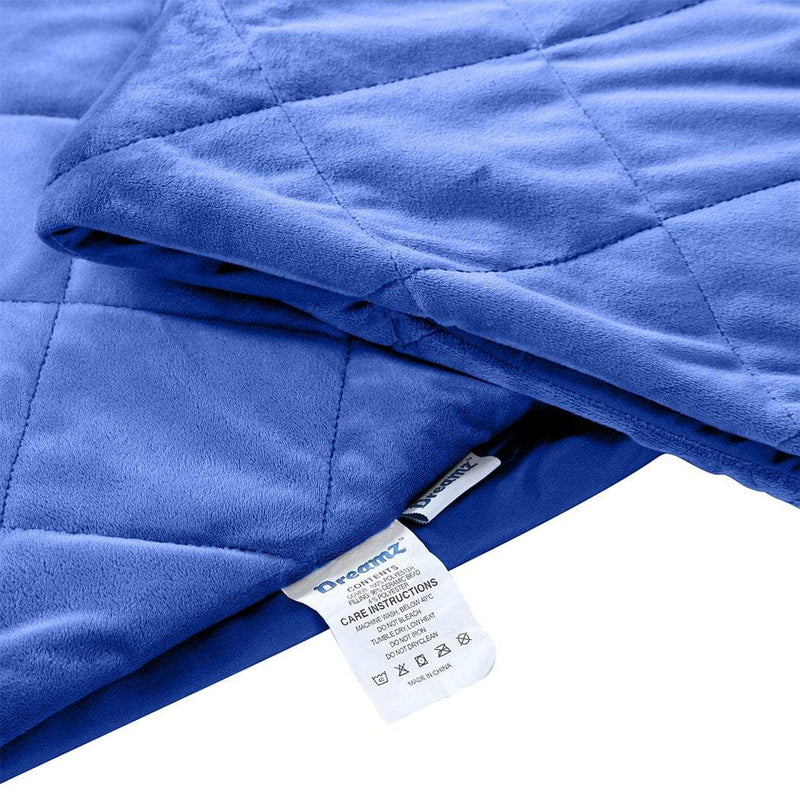 DreamZ 9KG Anti Anxiety Weighted Blanket Gravity Blankets Royal Blue Colour Payday Deals