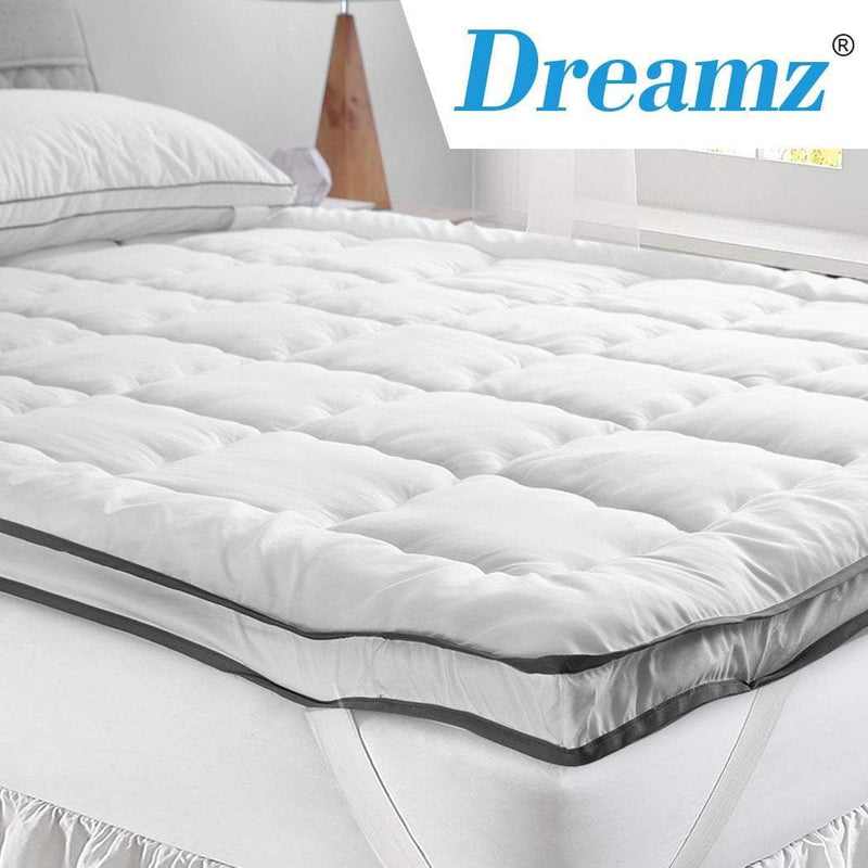 DreamZ Bedding Luxury Pillowtop Mattress Topper Mat Pad Protector Cover King Payday Deals