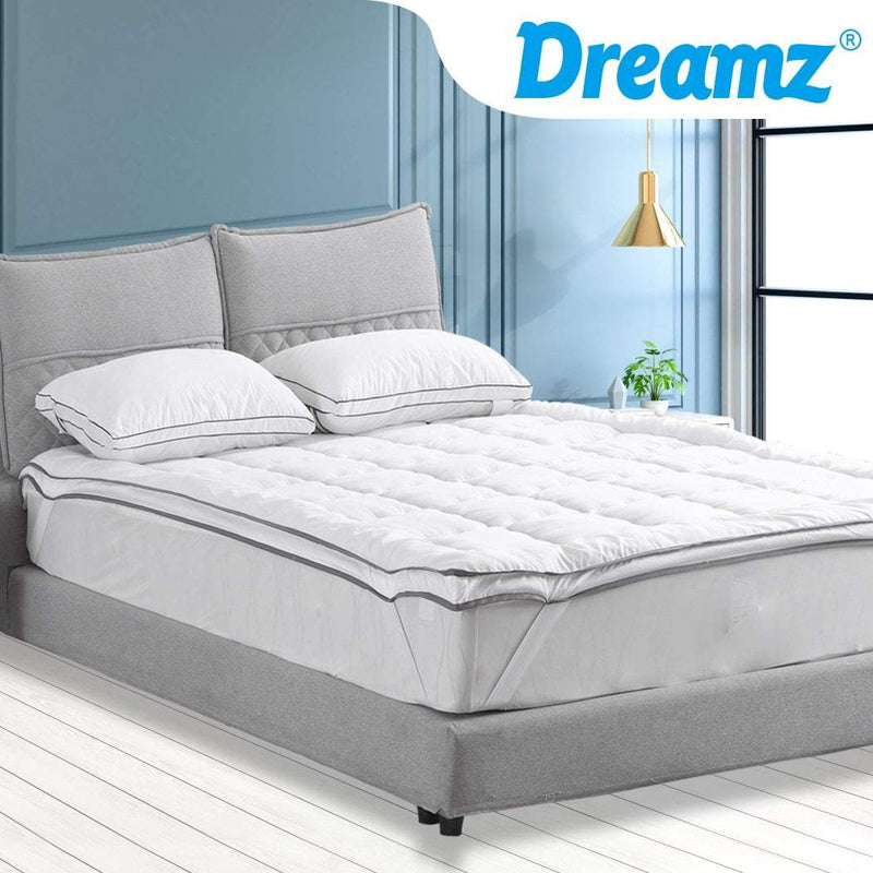 DreamZ Bedding Luxury Pillowtop Mattress Topper Mat Pad Protector Cover Queen Payday Deals