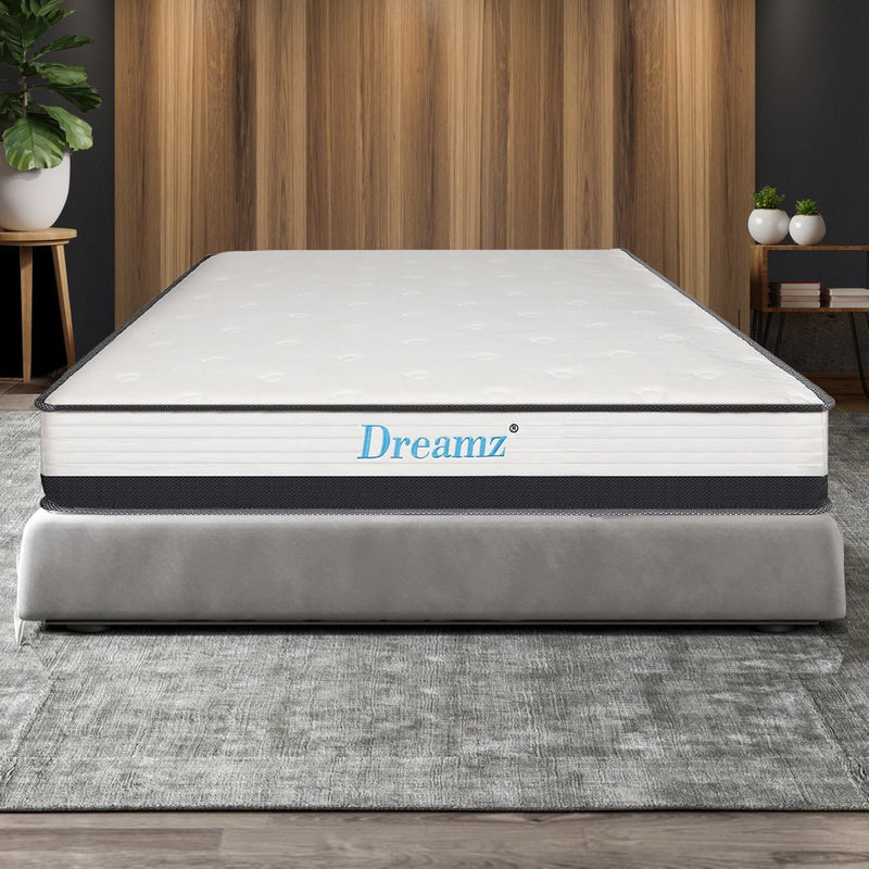 Dreamz Bedding Mattress Spring King Single Premium Bed Top Foam Medium Soft 21CM Payday Deals