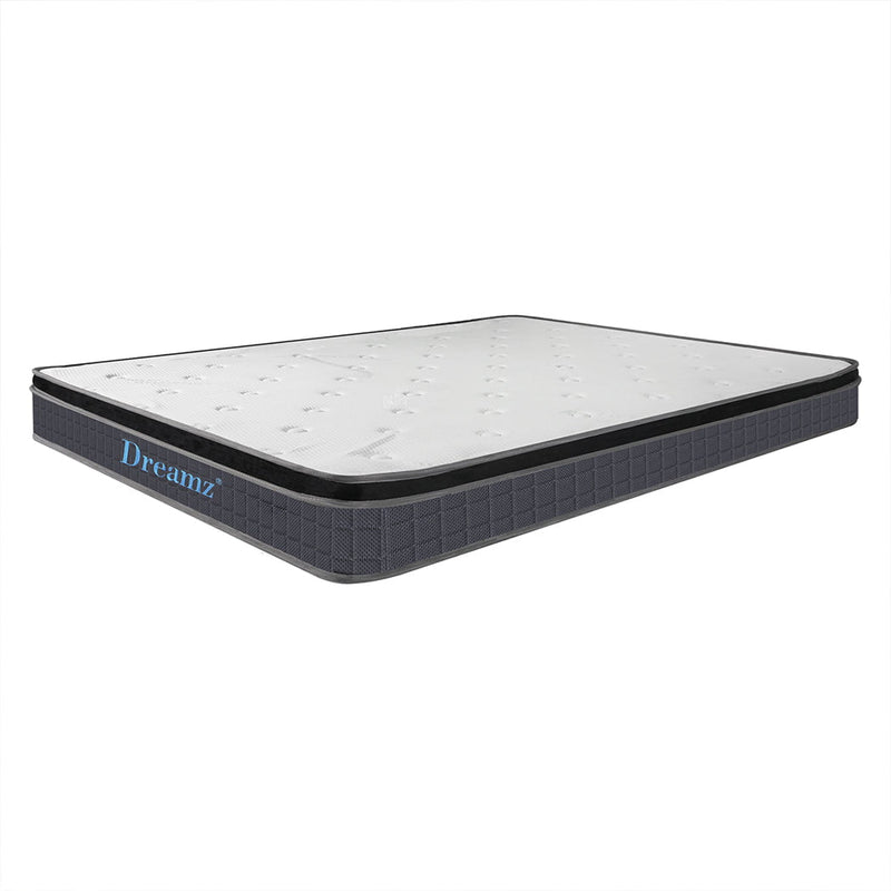 Dreamz Bedding Mattress Spring Queen Size Premium Bed Top Foam Medium Firm 18CM Payday Deals