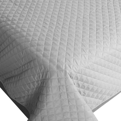 DreamZ Bedspread Coverlet Set Quilted Comforter Soft Pillowcases King Grey Payday Deals