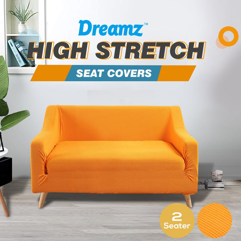 DreamZ Couch Stretch Sofa Lounge Cover Protector Slipcover 2 Seater Orange Payday Deals