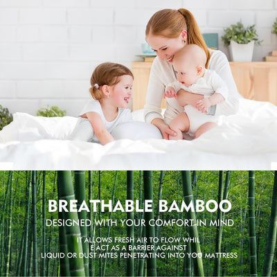 DreamZ Fitted Waterproof Mattress Protector with Bamboo Fibre Cover Double Size Payday Deals