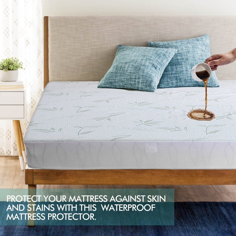 DreamZ Fitted Waterproof Mattress Protector with Bamboo Fibre Cover Double Size Payday Deals