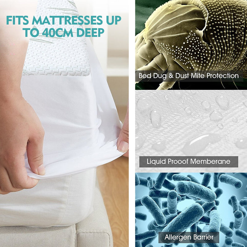 DreamZ Fitted Waterproof Mattress Protector with Bamboo Fibre Cover King Size Payday Deals