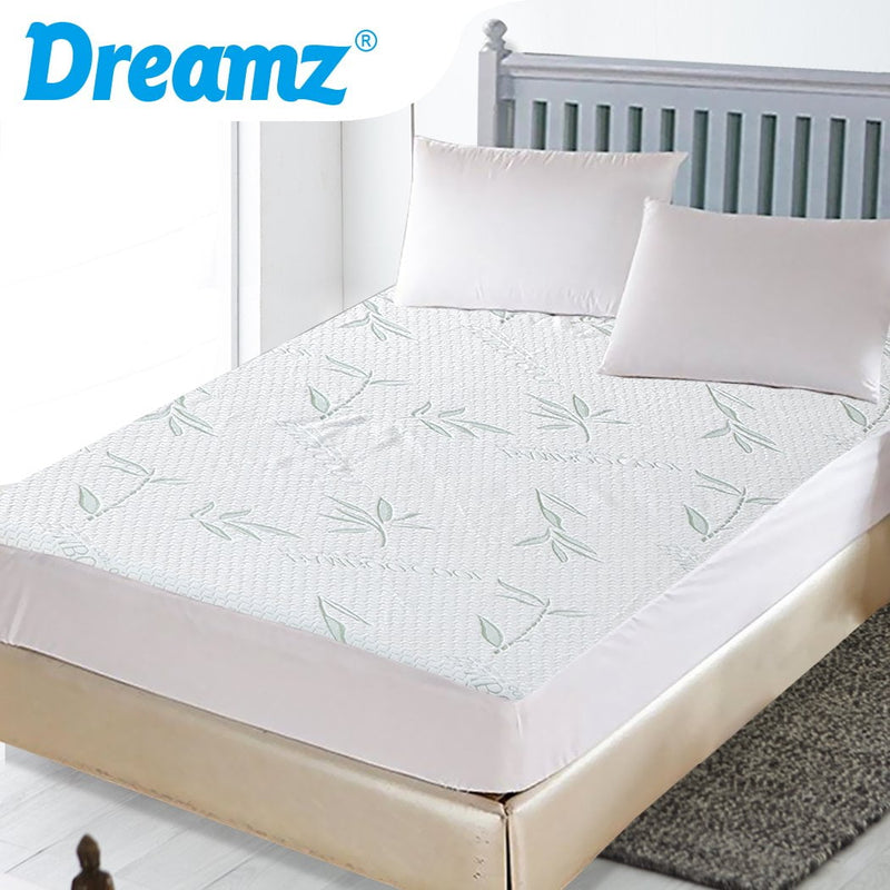 DreamZ Fully Fitted Waterproof Breathable Bamboo Mattress Protector Double Size Payday Deals