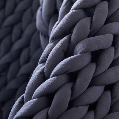 DreamZ Knitted Weighted Blanket Chunky Bulky Knit Throw Blanket 6.5KG Dark Grey Payday Deals