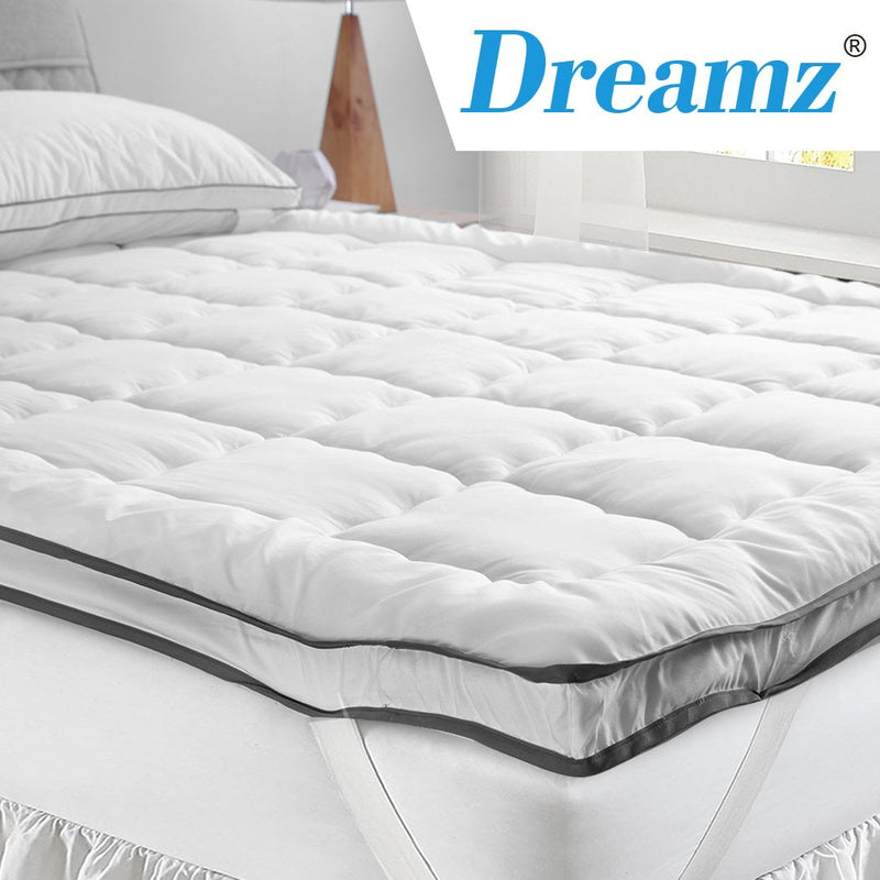 DreamZ Luxury Bedding Pillowtop Mattress Topper Mat Pad Protector King Single Payday Deals