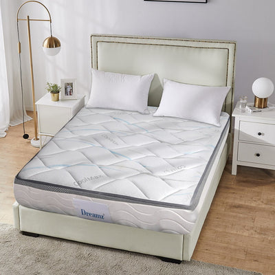 Dreamz Mattress King Single Size Bed Pocket Spring Medium Firm Premium Foam 25CM Payday Deals
