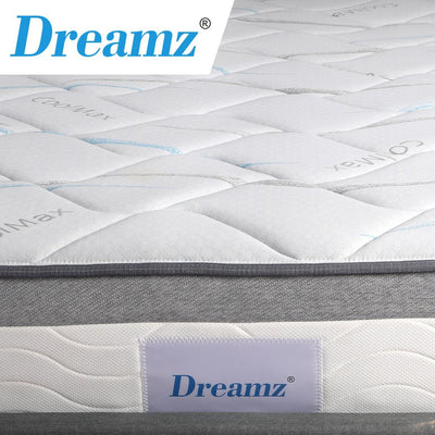 Dreamz Mattress King Size Bed Top Pocket Spring Medium Firm Premium Foam 25CM Payday Deals