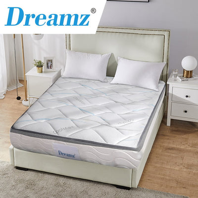 Dreamz Mattress King Size Bed Top Pocket Spring Medium Firm Premium Foam 25CM Payday Deals