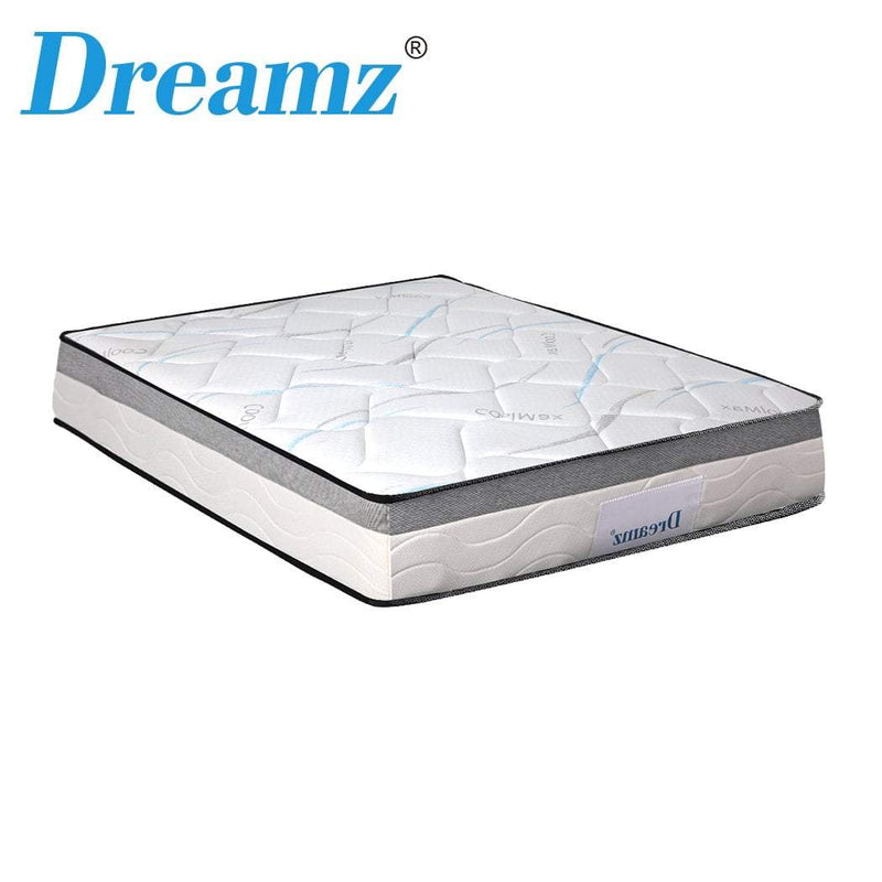 Dreamz Mattress King Size Bed Top Pocket Spring Medium Firm Premium Foam 25CM Payday Deals