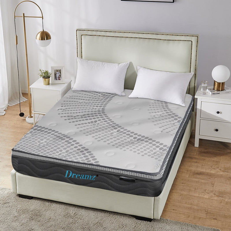 Dreamz Mattress Pocket Spring Cool Gel Memory Foam  Euro Top Medium Soft 30CM Payday Deals