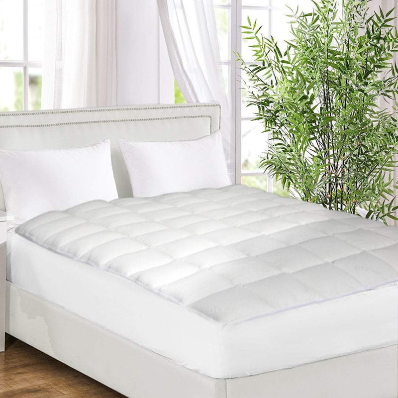 Dreamz Mattress Protector Luxury Topper Bamboo Quilted Underlay Pad Double Payday Deals