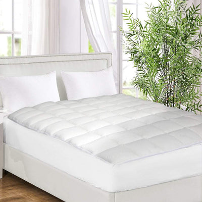Dreamz Mattress Protector Luxury Topper Bamboo Quilted Underlay Pad Single Payday Deals
