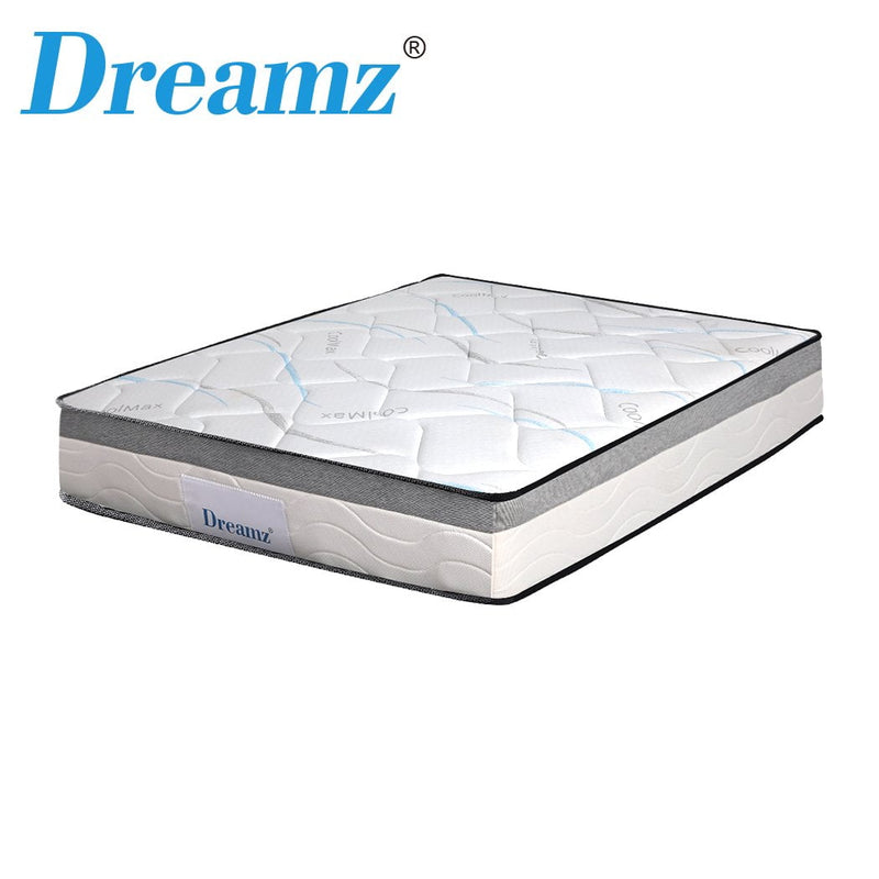 Dreamz Mattress Single Size Bed Top Pocket Spring Medium Firm Premium Foam 25CM Payday Deals