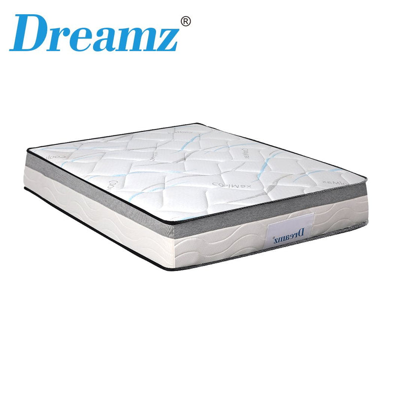 Dreamz Mattress Single Size Bed Top Pocket Spring Medium Firm Premium Foam 25CM Payday Deals