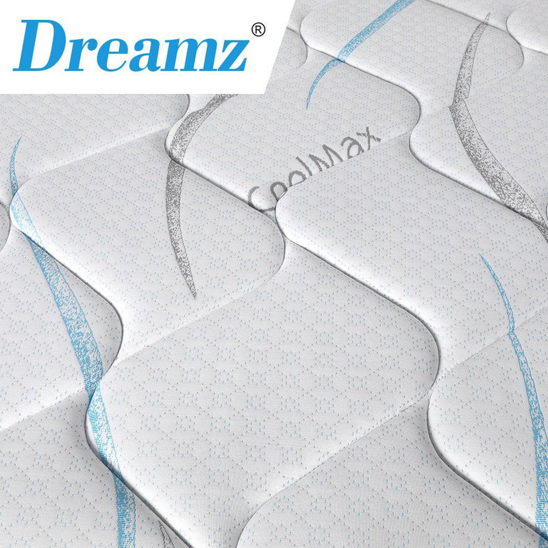 Dreamz Mattress Single Size Bed Top Pocket Spring Medium Firm Premium Foam 25CM Payday Deals