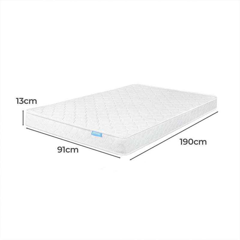 Dreamz Mattress Spring Coil Bonnell Bed Sleep Foam Medium Firm Single 13CM Payday Deals