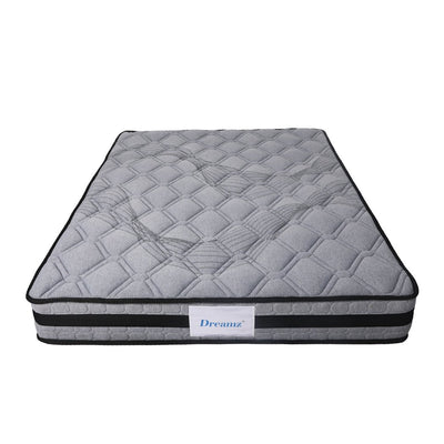 Dreamz Mattress Spring Foam Medium Firm All Size 22CM Single Dark Grey Payday Deals