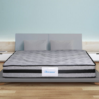 Dreamz Mattress Spring Foam Medium Firm All Size 22CM Single Dark Grey Payday Deals